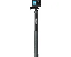Telesin MNP-002 Selfie Stick 120 cm voor actioncamera en smartphone - Lichtgewicht Carbon - met 1/4 Schroef voor GoPro, Action Cameras, DJI OSMO, Insta360 - Uitschuifbaar - Zwart/Grijs