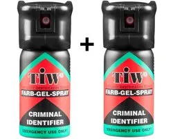 TIW Security Identificatie Spray 2x 40ML - Criminal Identifier - Duidelijke Markering op Dader - Zichtbaar tot 48 Uur - 4M Bereik- Zelfverdedigingsspray