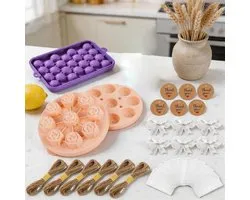 Soap Making Craft Kit, Candle Mold Set Kit, Grape Flower Design with Easy Create Supplies, 300g Handmade Soap Maker Kits Set, Creative Hobby Tool with Modern Style, Gift Use for Family