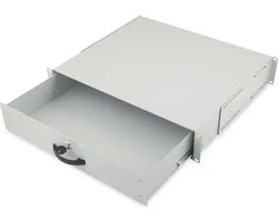 Digitus DN-19 KEY-2U 19 inch Inschuif 2 HE Uittrekbaar, Gesloten Grijs