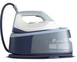 Philips Stoomstrijkijzer met Stoomgenerator PSG3000/20 - Met Station - Snel Warm - Verticaal Strijken - Groot Reservoir - Blauw