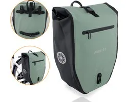 Proride® Enkele Fietstas - 100% Waterdicht - 28 Liter - Pakaftas Elektrische Fietsen - Schoudertas - Inclusief Schouderband en Laptophoes - Bagagedrager - Reflector - Magnetische sluiting - Groen - Fietszakken