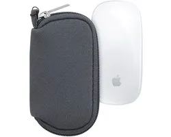 kwmobile computermuis hoes geschikt voor Apple Magic Mouse 1 / 2 hoesje - Muis beschermhoes met rits - Mouse case van neopreen in grijs