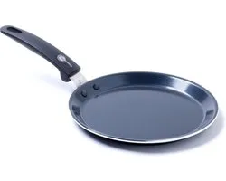 GreenPan Essentials Pannenkoekenpan 24cm - PFAS-vrije antikleeflaag - Koekenpan inductie - Keramische koekenpan - Ovenbestendig tot 180°C - Koudgrepen - Zwart