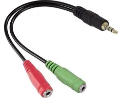 Koptelefoon Adapter - 2 in 1 Kabel - Geschikt voor PS4, Xbox One - Microfoon en Audio - Headset Adapter - Male (Aux) naar Female 3,5mm Jack - 23cm
