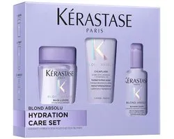 Kérastase Blond Absolu Discovery Set Trio – Bain Lumière 80 ml & Cicaflash 75 ml + Blond Guard 45 ml Cadeau – Hydratatie, Herstel & Hittebescherming tot 230°C