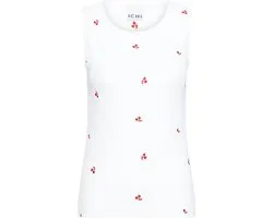 Ichi IHPALMA TO3 Dames Top - CLOUD DANCER / FIERY RED