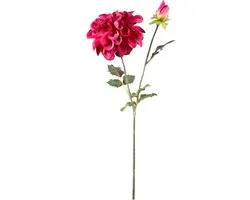 PTMD kunstbloem tak Dahlia flower pink spray with bud - bloem Dahlia