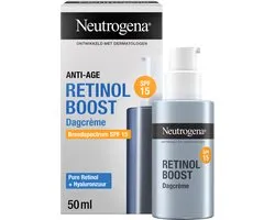 Neutrogena® Retinol Boost Crème de jour SPF 15 (50 ml), crème protectrice et hydratante au rétinol, à l’extrait de feuille de myrte et à l’acide hyaluronique, crème pour le visage efficace pour une peau plus jeune et plus saine