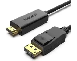 Transnect - DisplayPort naar HDMI kabel - 1920 × 1080 - 1M - Compatibel met HDTV, Smart-TV, Projector, Laptop, Desktop, HD-Monitor, Gaming Device - Zwart
