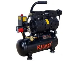 Compresseur super silencieux Kibani Ecoline 6 litres - Compresseur sans huile - 8 bars - 89 L/min - 48 dB(A) - Compresseur d'air compact