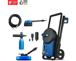 Nilfisk Excellent 180‑12 Smart Assistant – Nettoyeur haute pression 180 bar, Pompe métal, Écran tactile Smart Assistant, Tuyau 12 m, Power Foam Blaster, Patio Cleaner, Autobrosse + Tube de vidange