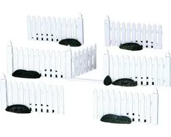 Lemax - Plastic Picket Fence -  Set Of 7 - Kersthuisjes & Kerstdorpen