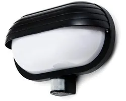 Kwazar - Lampe d'extérieur Appliques murales d'extérieur avec détecteur de mouvement, 180°, IP44 E27, Spot Applique murale d'extérieur max. 60 Watts, Éclairage résistant aux intempéries pour maison, jardin, balcons ou couloirs - Noir ANATEP