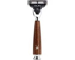 MÜHLE -Scheermes -Gillette Mach3 -Rytmo -Handvat Essenhout