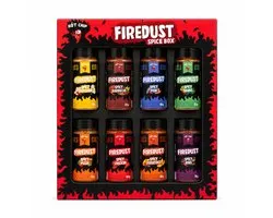 Coffret cadeau d'épices HOT-CHIP Firedust – 8 mélanges d'épices piquants pour barbecue, pizza, poulet, poisson, côtes, pop-corn et pommes de terre