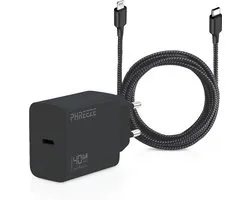 Snellader geschikt voor iPhone + Lightning kabel 3m - Snel lader voor iPhone 14 / iPhone 13 / iPhone 12 / iPhone 11 / iPhone X - Usb C oplader