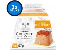 3x Gourmet - Revelations Mousse Kip - Kattenvoer Natvoer - 4x57g