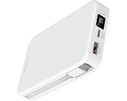 Accezz Powerbank 10000 mAh - Chargeur rapide et affichage LED de la batterie - Apple Convient pour Lightning, USB A et USB C - Convient entre autres pour iPhone et Samsung - 20 Watt - Wit