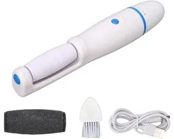 Electric Foot File USB Nano Glass Automatic Rechargeable - Soft Foot Long Lasting Powerful Callus Remover Professional Pedicure - Ideal for Eliminating and Removing Dead Skin - Blue .