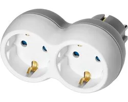 Prise traversante Orno - 2 prises - Répartiteur avec max 3680 Watt - Wit