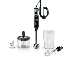 Bosch Mixeur plongeant ErgoMixx MSM67170 750 Watt avec hachoir et verre doseur mixeur - 12 réglages - bouton turbo - blanc