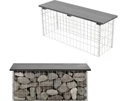HKC tuinbank steenkorf 100x30x45 cm grijs