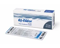 Ef-Chlor Waterzuiveringstabletten – 100 Tabletten voor 100 Liter Drinkwater – 5 jaar houdbaar - Vernieuwde Verpakking – Noodpakket, Camping, Reizen, Outdoor & Survival