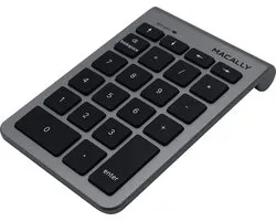 Macally BTNUMKEY22 Bluetooth draadloos numeriek toetsenbord - Spacegray - Alleen geschikt voor Nederlandse, Brits Engelse en Amerikaans Engelse invoerbronnen