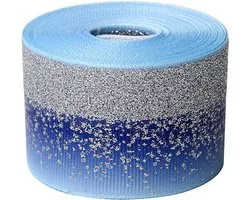 Tvoip Tie Dye Glitter Rainbow Polyester Grosgrain Tape Ribbon Grosgrain Ribbons 38mm x 10m for Hair Bows Wedding Gift Packaging Wrap (Blue)