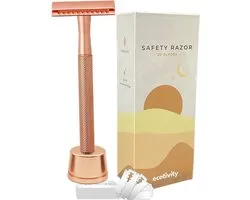 Lames de rasoir de Razor de Safety Ecotivity pour femmes, 20 Lames de rasoir à double Edge - Rasoir Classique double face - Rose Velvet - Lames de rasoir zéro déchet - Lames de rasoir de rasoir de sécurité pour femmes