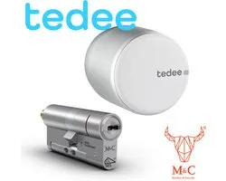 Tedee PRO inclusief SKG cilinder | Diameter smartlock 46mm | SKG3 cilinder zelf op maat maken (zie omschrijving) | bedien via Bluetooth met app | EURO cilinder | auto-lock, auto-unlock | geef digitale sleutels uit | oplaadbaar |
