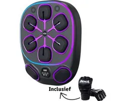 E-supply Boxing Machine 2.0 - Sac de boxe - Punching ball - Avec gants - Machine de boxe avec musique - Bluetooth - Avec écran