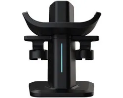 Gloovon® - Station de recharge VR - Support de console - Éclairage RGB - Support de recharge contrôleur - Accessoires Oculus Quest PRO/2/3/3S - Compatible avec Meta Quest PRO/2/3/3S - Zwart