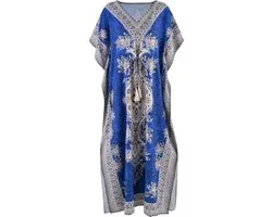 Nivard Islamitische Kleding - Djellaba Dames - Moslim Kleding - Arabisch Dames Kaftan - Alhamdulillah - Blauw