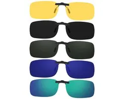 Clips de lunettes de soleil, lunettes de soleil polarisées à clipser, pour l'extérieur, la conduite, la pêche, le cyclisme (5 modèles)