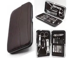 Ensemble de Set de manucure 10 pièces - Ensemble de pédicure - Kit de Soin des ongles des Limes à ongles - Lime à Pince à ongles - Étui de rangement - Set de voyage - Coupe - ongles - Soins des pieds - LTP Trading