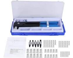 Klinknagelmoeren, 86 stks/set M3-M8 Aluminiumlegering Blinde klinknagelmoeren Inzetstuk met schroefdraad en klinknagel GunTool Rivnut Nutsert klinkkit, met een klinknagelpistool, veel opspandoorns,