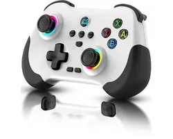 casalora® - Mobiele gamecontroller geschikt voor iPad/iPhone/tablet - Cloud Controller Remote Joystick geschikt voor iOS/Android - Draadloze Switch Controller - met macroknoppen - Hall-Rocker - Hall-Trigger -Wit