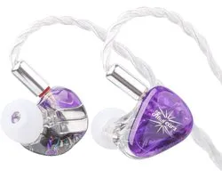 Kiwi Ears Orchestra Lite - Moniteurs intra-auriculaires - IEM - 8 pilotes à armature équilibrée - Écouteurs audiophiles - Câble interchangeable - 3,5 mm - Violet