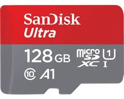 SanDisk MicroSDXC Ultra android 128GB 100MB/s Class 10 - met Adapter