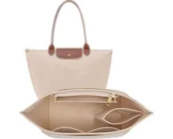 Tote Bag Organizer - Bag Organizer - handtas organizer - 28*25*17CM - Tas Organizer met Meerdere - Rits Insert Tas - L - Beige - Geschikt Voor Tote