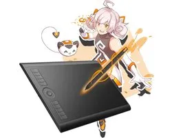 Grafisch Tekentablet - Digitale Tekenpen Tablet - Digitaal Tekenen Ontwerpen - 8192 Drukgevoeligheid Niveaus - 10 x 6.25 inch - Zwart