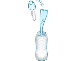 2-in-1 Bottle Brush with Ergonomic Handle for Baby Bottles and Vacuum Cleaners