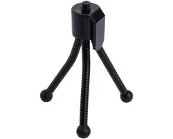 Flexibel Mini Statief voor Smartphone en Compactcamera – Buigbaar Tripod – Telefoonhouder – Vloggen, Foto's en Video's – Zwart