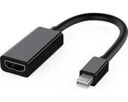Mini DisplayPort vers HDMI Zwart - Thunderbolt convertisseur HDMI - Mini DP à l' adaptateur HDMI - Mini DP convertisseur HDMI - Compatible avec Apple MacBook et iMac / surface / et Ordinateurs portables de Dell, Lenovo et Samsung