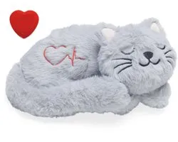 Beeztees Kitten Heartbeat Knuffel Pur - Jouet pour chat - Polyester - Grijs - 23x13x11 cm