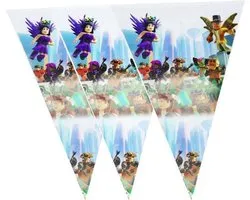 ProductGoods - Guirlande Roblox - Décoration de ligne de drapeau Roblox 2,3 mètres - Décoration de fête - 10 drapeaux - Décoration de fête pour enfants - Roblox