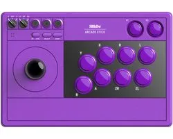 8BitDo Arcade Stick 2.4G PC & NS Purple - Geschikt voor Switch en Windows - Bluetooth, 2,4 GHz, USB-C - Paars