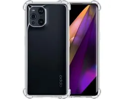 Oppo Find X3 Pro Case Siliconen Shock Proof Case Transparent - Oppo X3 Pro Case Cover Extra Firm - Transparent